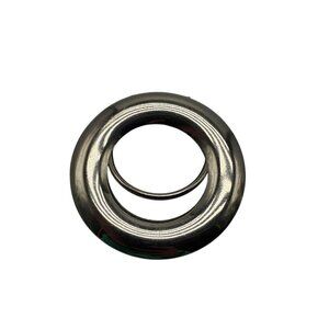 Vintage Silver Tone Round Scarf Clip With Spring Mechanism Modernist Jeri Lou